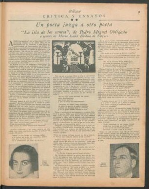 Un poeta juzga a otro poeta : "La isla de los cantos", de Pedro Miguel Obligado