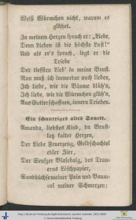 Ein schnurriges altes Sonett.