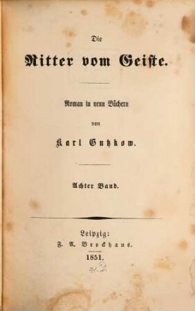 Die Ritter vom Geiste : Roman in neun Büchern, 8