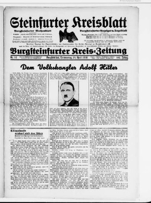 Steinfurter Kreisblatt : Burgsteinfurter Kreis-Zeitung : Burgsteinfurter Wochenblatt : Burgsteinfurter Anzeiger u. Tageblatt : amtlicher Anzeiger der Staatsbehörden, des Landratsamtes des Kreises Steinfurt sowie der Amts- und Stadtverwaltung des Kreises, des Amtsgerichts und Finanzamtes Burgsteinfurt, der Handelskammer Münster und sonstiger Behörden