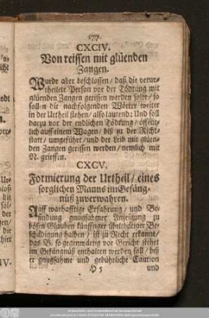 CXCIV. Von reissen mit glüenden Zangen.