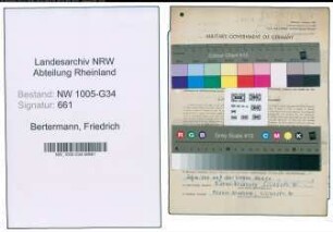 Entnazifizierung Friedrich Bertermann , geb. 02.09.1913 (Arzt)