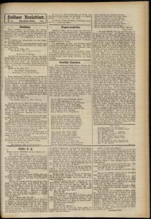 Zweite Ausgabe vom Dienstag, den 01. April 1913.