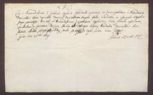 Testimonium primae residentiae des Grafen Philipp Karl von Oettingen-Baldern.