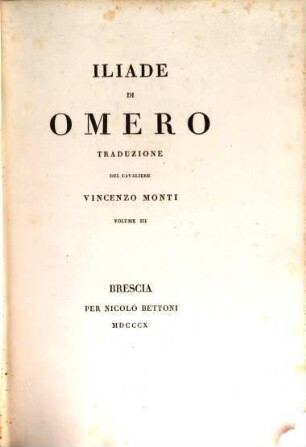 Iliade di Omero, 3 (1810)