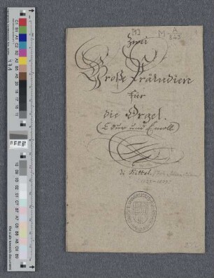 Zwei große Präludien für die Orgel [in C und e]