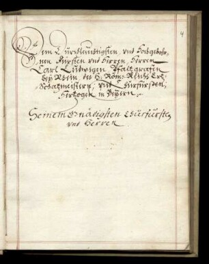 Widmung an Karl Ludwig 