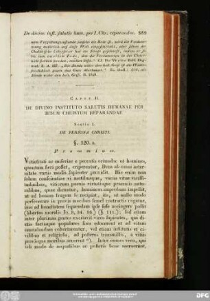 Caput II. De Divino Instituto Salutis Humanae Per Iesum Christum Reparandae.