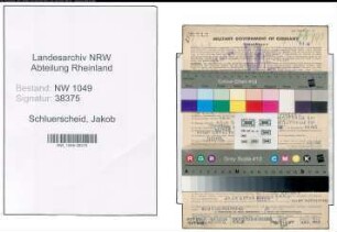 Entnazifizierung Jakob Schluerscheid , geb. 10.02.1901 (Metzger)