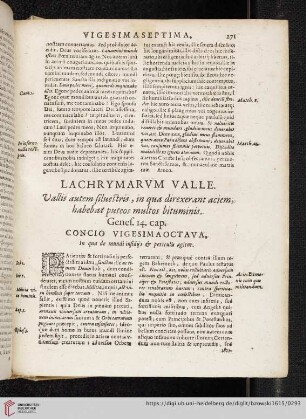 Lachrymarum Valle. Concino Vigesimaoctava