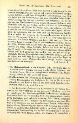 251-252 [Rezension] Weber, Franz, Das Christusgeheimnis in der Katechese