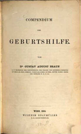 Compendium der Geburtshilfe
