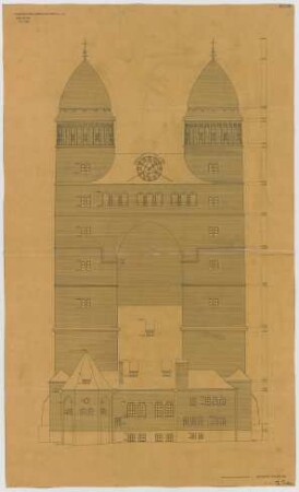 Fischer, Theodor; Ulm; Garnisonkirche (Pauluskirche) - Ostseite (Ansicht)