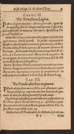 Caput II. De Divisione Logicae.