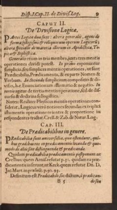 Caput II. De Divisione Logicae.