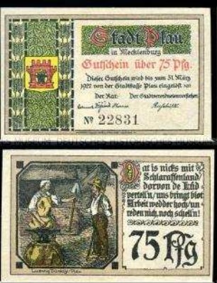 Plau, Notgeldserie, 75 Pfennig