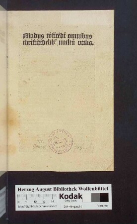 Modus co[n]fitendi omnibus christifidelib[us] multu[m] vtilis