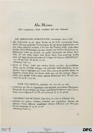 Alte Meister (Nr. 1-110)