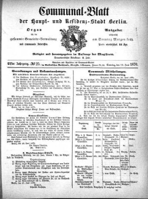 1870,25: No. 25, 19. Juni 1870