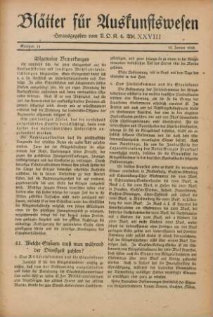 11.1918: Blätter für Auskunftswesen