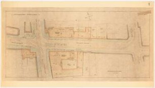 Nachkriegsneugestaltung der Kreuzung Kohlmarkt, Breite Straße, Wahmstraße, Sandstraße, Lübeck: Lageplan 1:200; Grundriss Erdgeschoss 1:200
