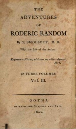 The adventures of Roderic Random : with the life of the author, 3