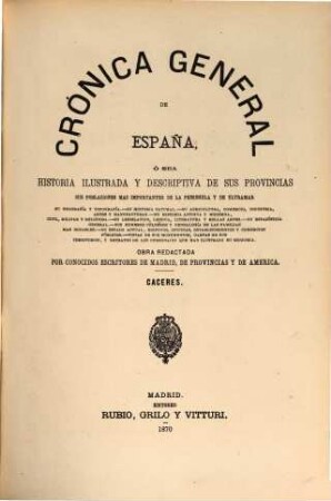 Crónica de la provincia de Caceres
