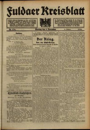 Ausgabe vom Montag, den 09. November 1914.
