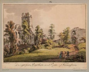 Die Burgruine in Frauenstein im Erzgebirge mit den Resten des ehemaligen Wohnturmes "Dicker Merten"