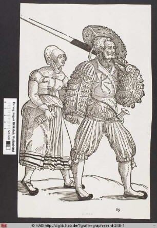 Ein Landsknecht mit seiner Frau.