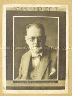 Sozialdemokratische Wochenzeitschrift "Volk und Zeit" u.a. zum Tod von Hermann Müller und über Schiffsunglücke