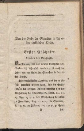 Erster Abschnitt: Quellen der Geschichte