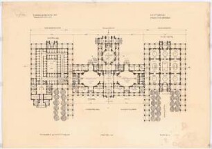 Großstädtischer Zentralfriedhof Schinkelwettbewerb 1914: Grundriss EG 1:200