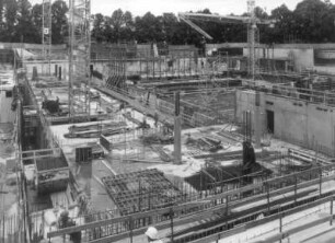 Baustelle Sächsische Landesbibliothek - Staats- und Universitätsbibliothek Dresden, Zentralbibliothek. Rohbau, Bereich Nordriegel : Dresden-Räcknitz, Zellescher Weg 18. Baustelle Sächsische Landesbibliothek - Staats- und Universitätsbibliothek Dresden, Zentralbibliothek. Rohbau, Bereich Nordriegel