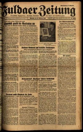 Ausgabe vom Mittwoch, den 28. Februar 1940.