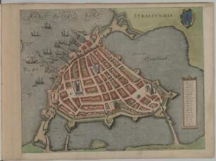 Vogelschauplan von Stralsund, 1:3 300, Radierung, um 1682
