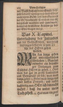 Das X. Capittel. Untersuchung des Zustandes und der Beschaffenheit/ worin sich diejenigen befinden/ so zum Tische des HErrn gehen wollen