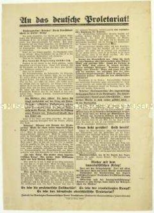 Flugblatt der Vereinigten KPD zum Aufstand in Oberschlesien 1921