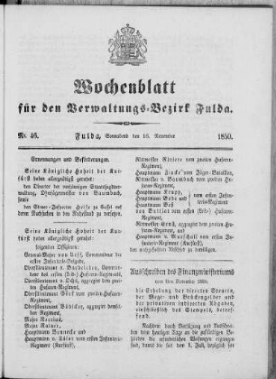 Nr. 46, Ausgabe vom 16. November 1850