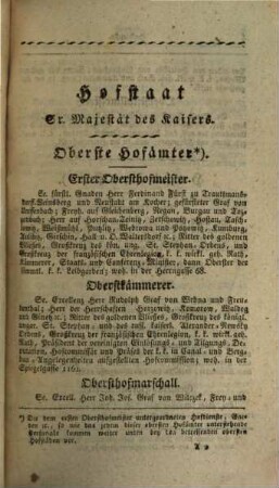 Hof- und Staats-Schematismus des Österreichischen Kaiserthumes. 1816