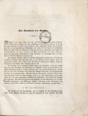 Abbildungen von Alterthümern des Mainzer Museums, 1. Der Grabstein des Blussus