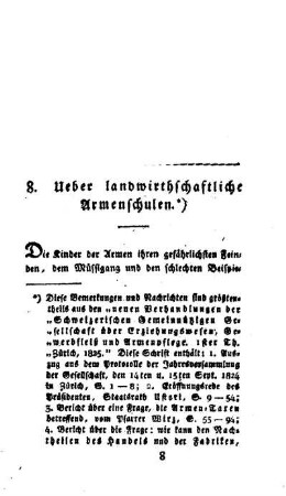 Ueber landwirthschaftliche Armenschulen