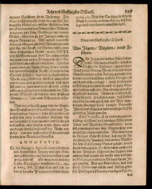 Neun und fünfftzigster Discurß. Von Jägern/ Vöglern/ unnd Fischern.