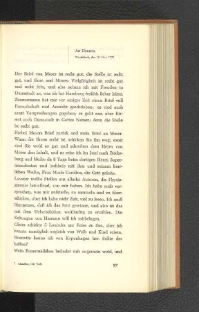 An Herder Wandsbeck, den 18. November 1775
