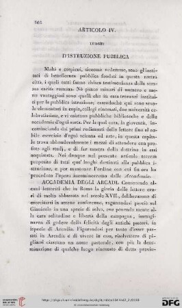 Articolo IV. Luoghi d'Istruzione Pubblica