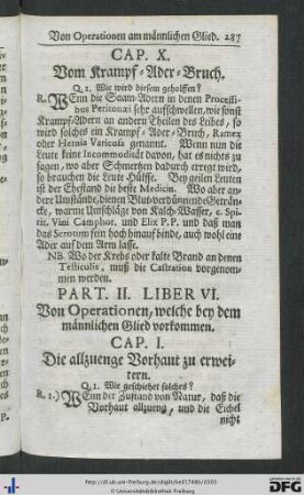 Liber VI. Von Operationen, welche bey dem männlichen Glied vorkommen.