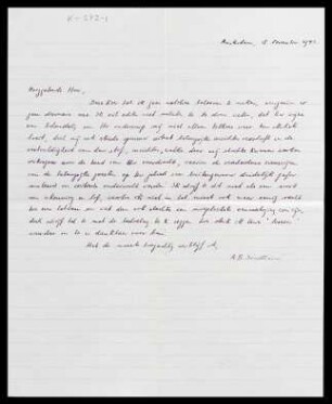 [Brief von A. B. Sondheim an Otto Selz vom 8. November 1942]