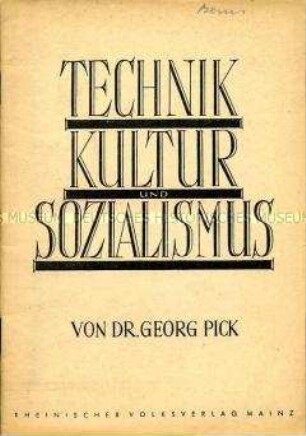 Gesellschaftstheoretische Abhandlung über die Rolle von Kultur und Technik im Sozialismus