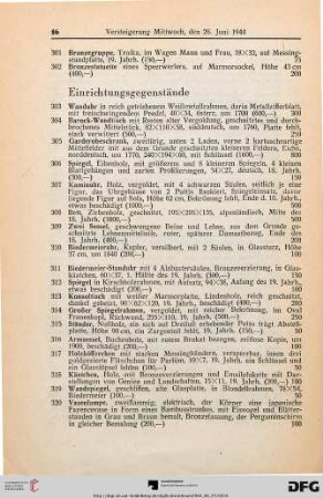Einrichtungsgegenstände (Nr. 303-324)