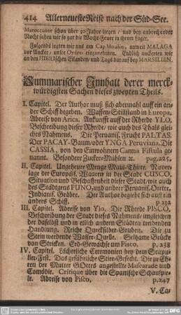 Summarischer Innhalt derer merckwürdigsten Sachen dieses zweyten Theils